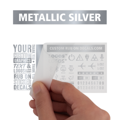 Pantone Metallic PMS 877 Silver Custom Rub on Dry Decal Transfers